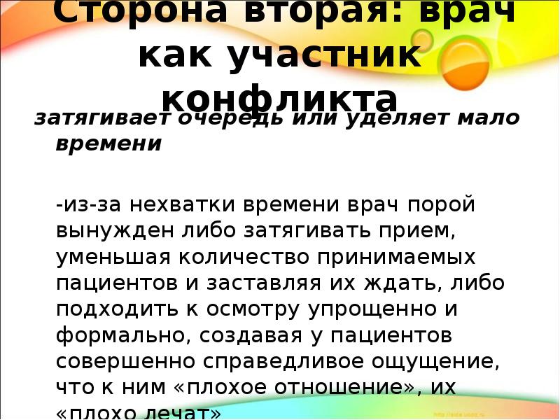 Конфликты в системе врач больной презентация