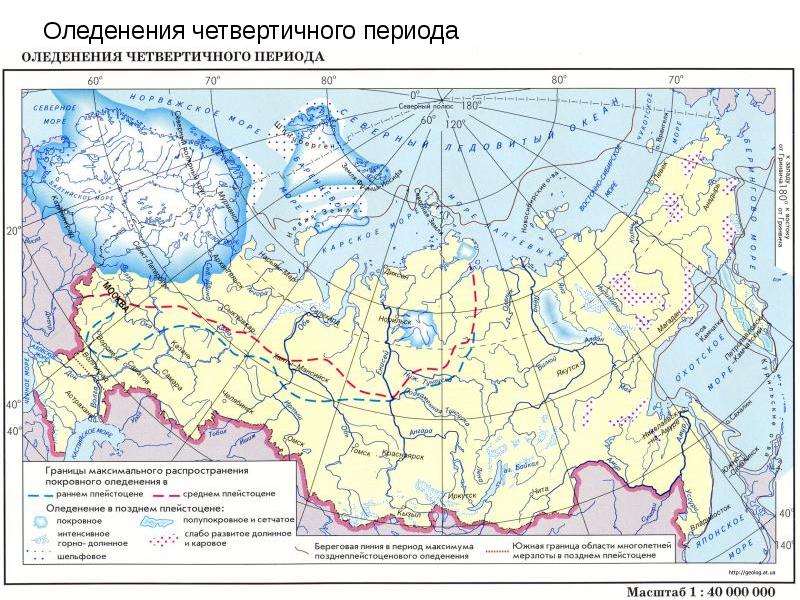 Карта четвертичного оледенения