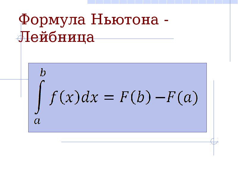 Формула ньютона лейбница презентация