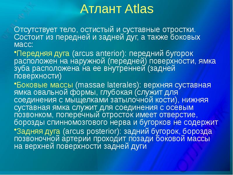 Латеральных масс. Цитаты Атланта атласа.