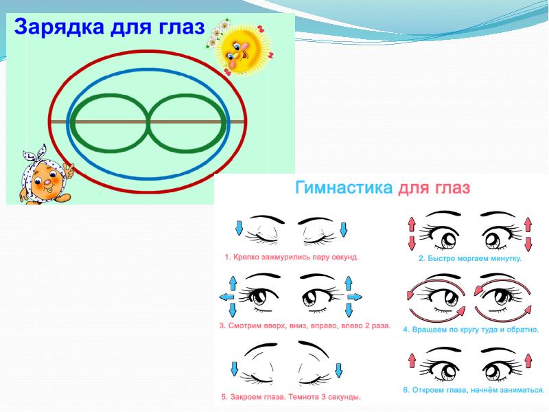 Упражнения для глаз с картинками