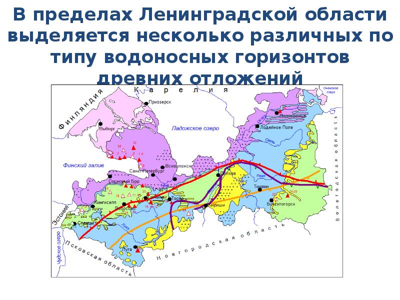 Карта глубин скважин на воду ленинградской области