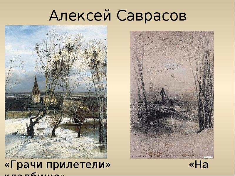 Рассмотри репродукцию картины алексея саврасова грачи прилетели. Пейзажи Алексея Саврасова («Грачи прилетели».