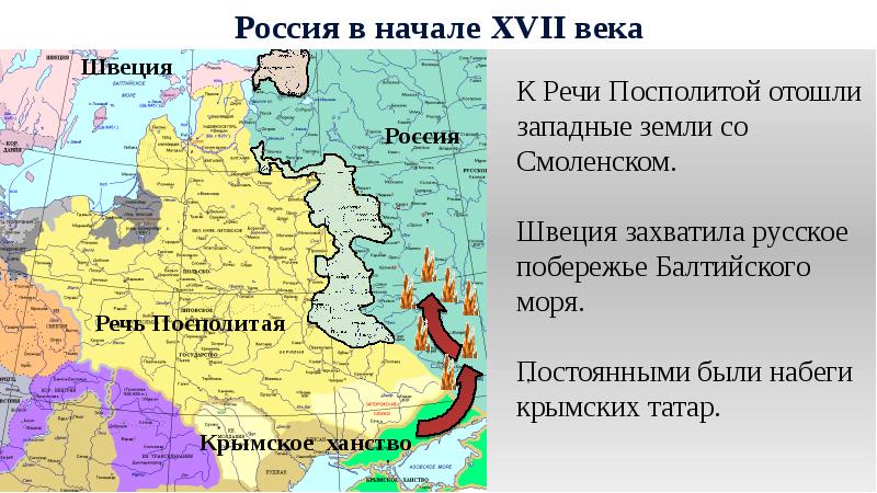 Карта россии в 17 веке с городами