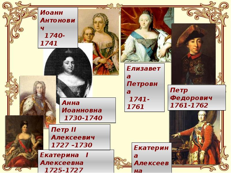 Эпоха дворцовых переворотов 1725