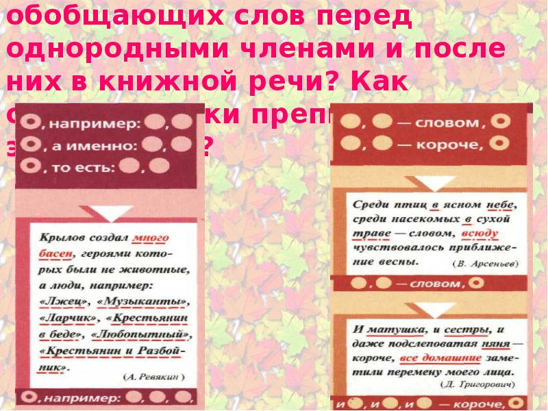 Презентация обобщающее слово при однородных 5 класс презентация