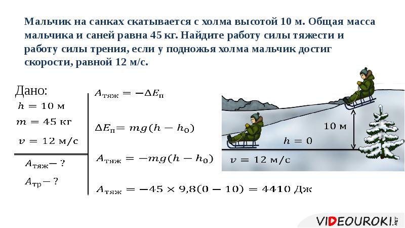 Мальчик массой 45 кг стоит на лыжах