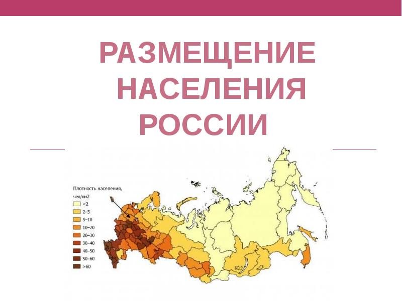 Размещение населения на территории россии презентация