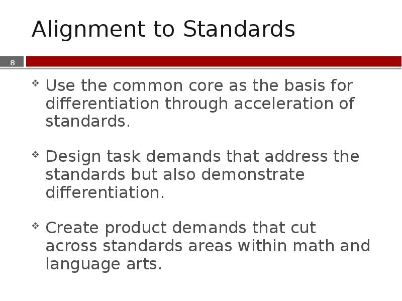 Alignment to Standards