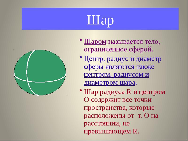Привести примеры шара. Радиус и диаметр шара. Сфера и шар. Сфера с радиусом и диаметром. Диаметр сферы.