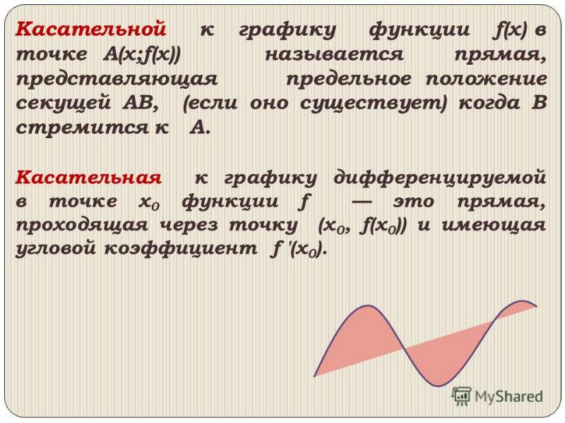 Касательная к 1 х. Касательная к графику функции. Функция касательной к графику. Дайте определение касательной к графику функции. Как построить касательную к графику функции.