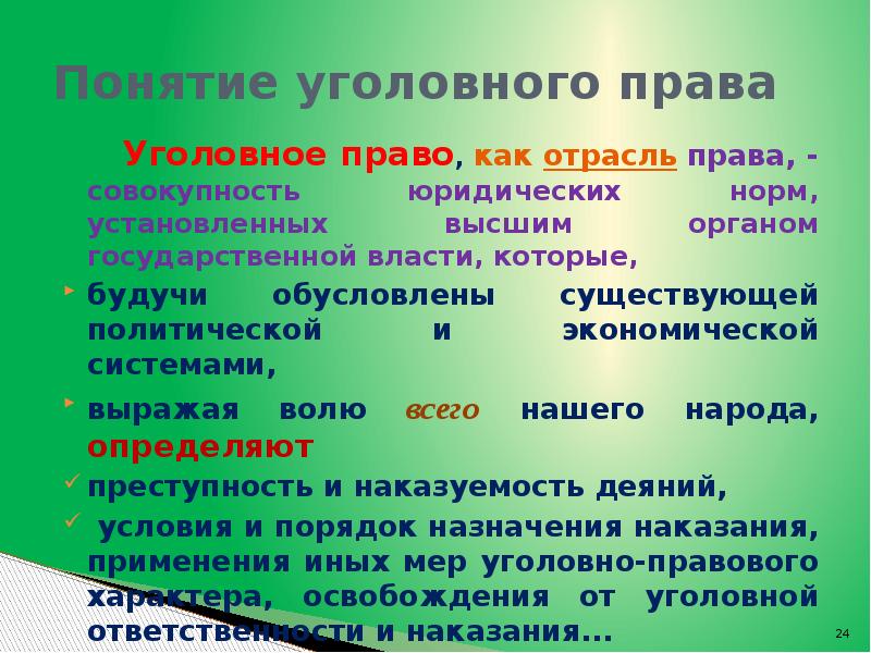 План уголовное право как отрасль российского права