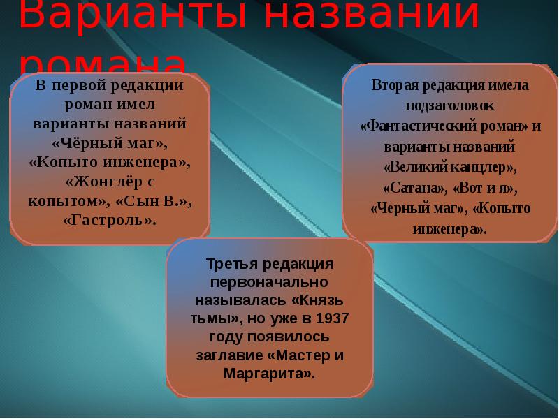 История создания мастер и маргарита презентация