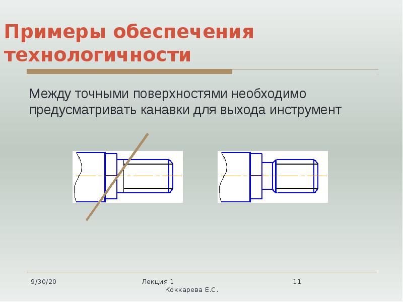 Примеры обеспечения технологичности