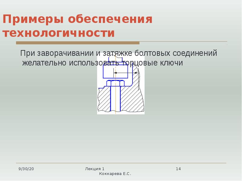 Примеры обеспечения технологичности
