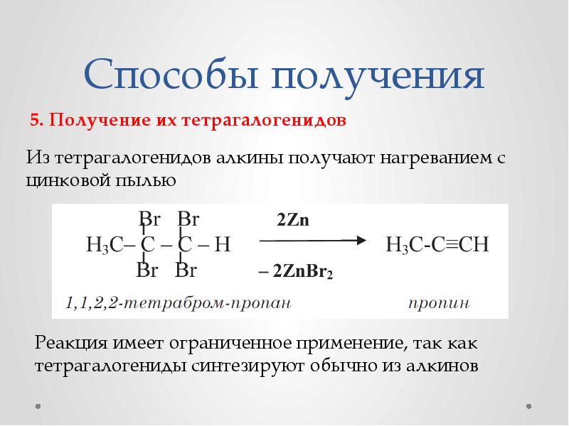 Схема применения алкинов