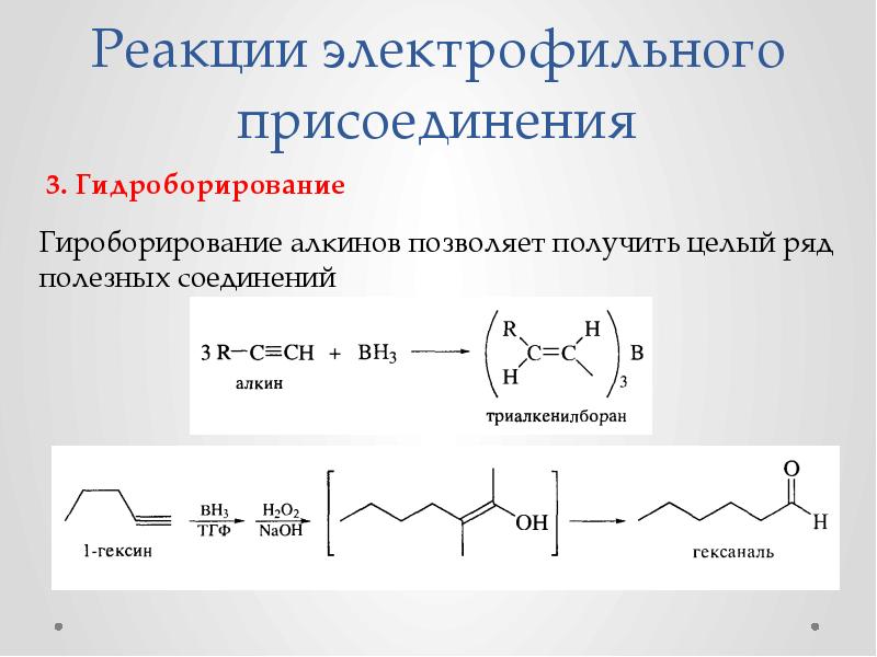 Схема реакции гидробромирования ацетилена