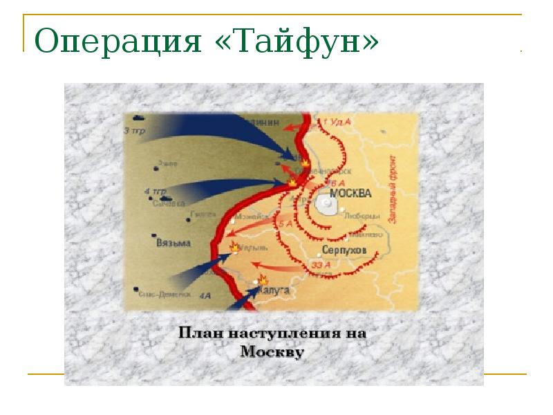 Какие три положения характеризуют немецкий план тайфун