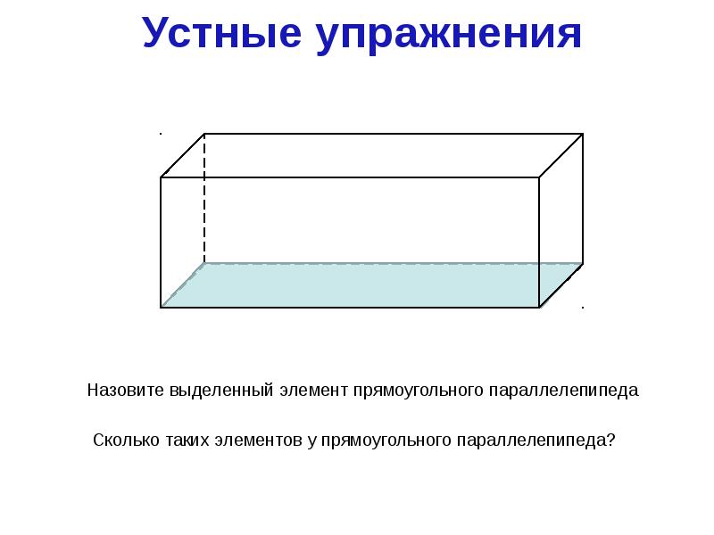 Площадь поверхности прямоугольного параллелепипеда 5 класс презентация