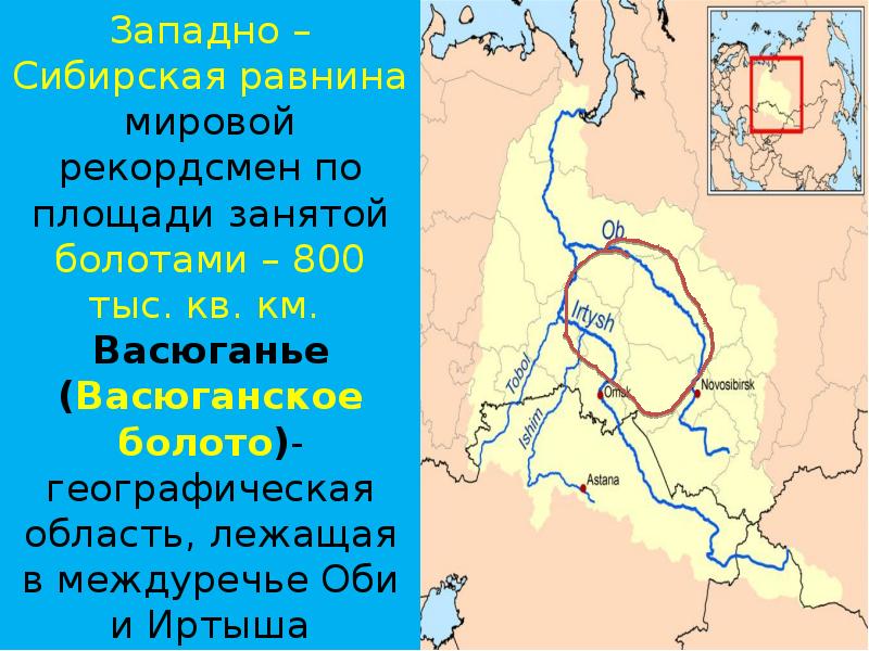 Географическая карта васюганских болот