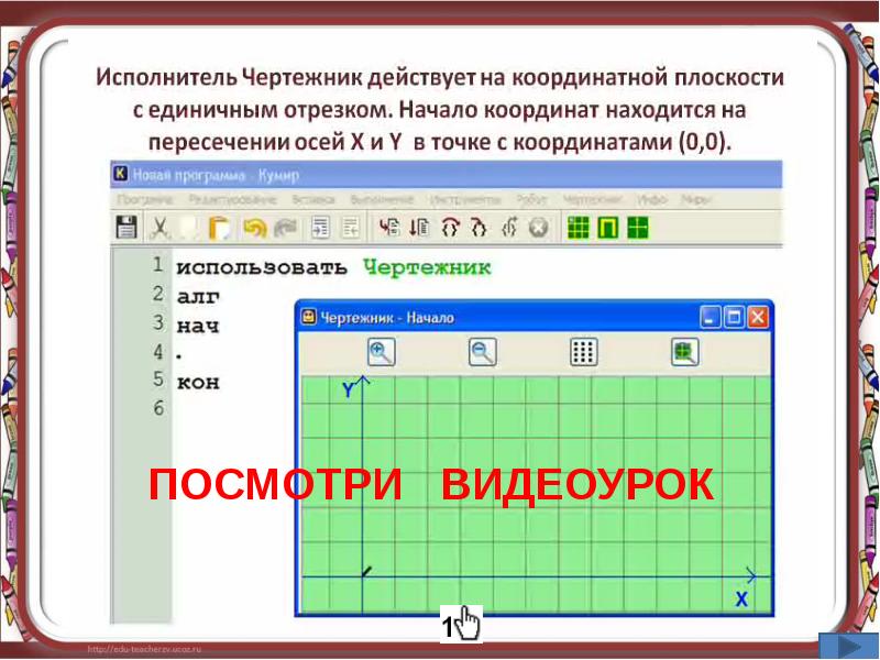 Управление исполнителем чертежник