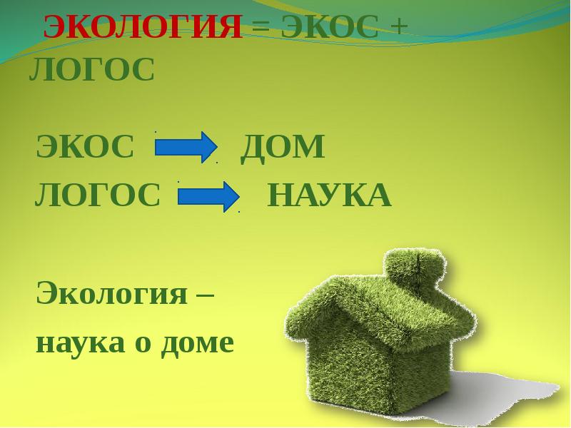 Значение слова окружающий. Экология наука о доме. Экология Экос Логос. Дом науки. Экос дом Логос наука.