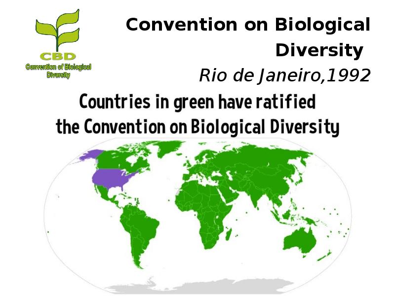 Convention on Biological Diversity
Convention on Biological Diversity
Rio de Janeiro,1992 Convention on Biological Diversity
Convention on Biological Diversity
Rio de Janeiro,1992