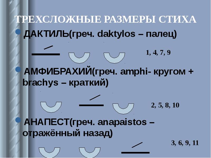 Трехсложные размеры стиха презентация 6 класс