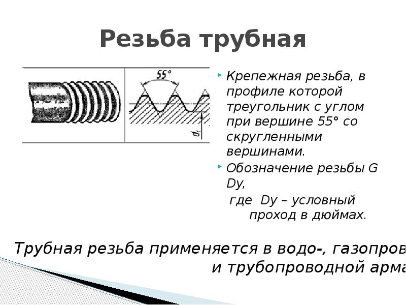 Обозначение трубной резьбы