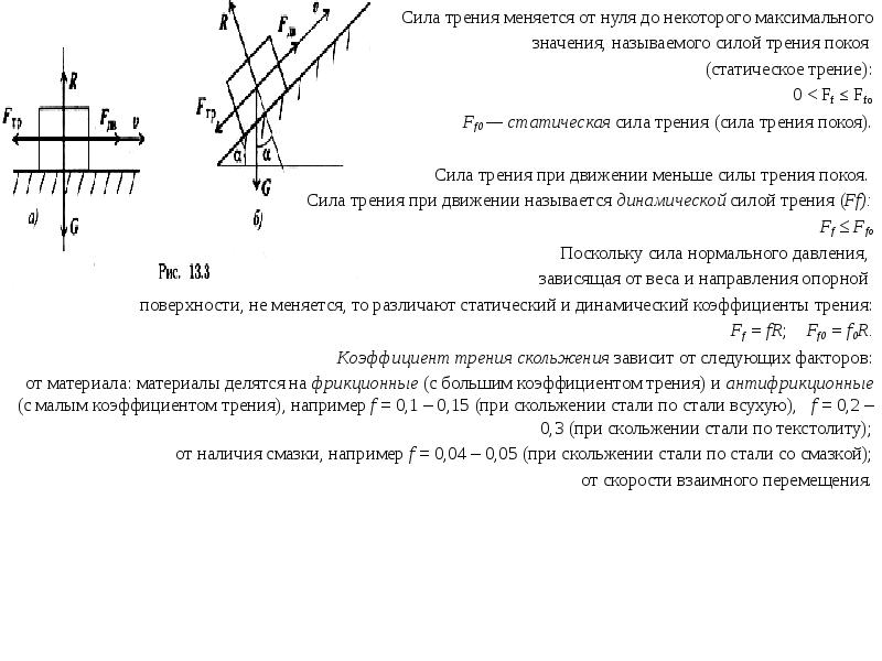 Сила покоя 10 силы. Понятие о трении. Коэффициент трения покоя. Статическая сила трения. Статический коэффициент трения.