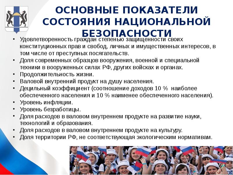 Основные показатели национальной безопасности