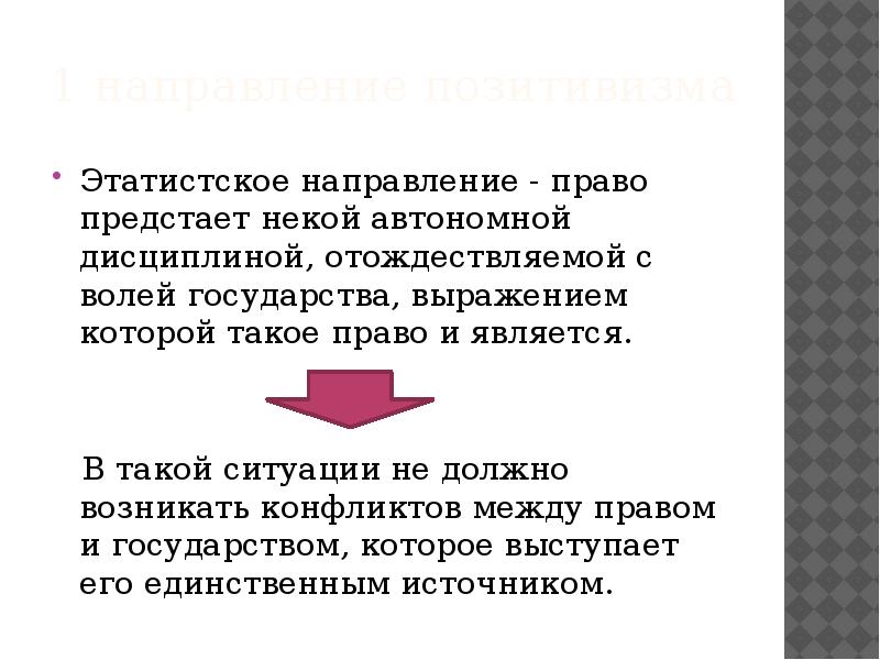 Направления в праве. Направление методологии права. Этатистское право. Этатистская теория права.