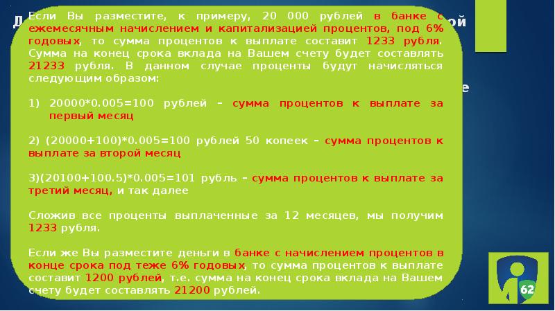 Вклады как сохранить и приумножить презентация