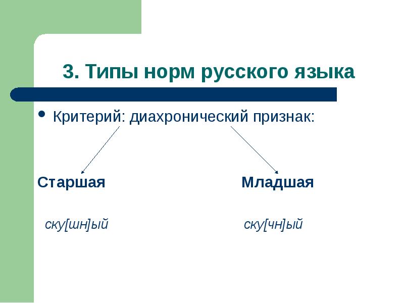 Тип нормально. Типы норм. Типы норм в русском языке. Три разновидности. Старшая и младшая нормы русского языка.