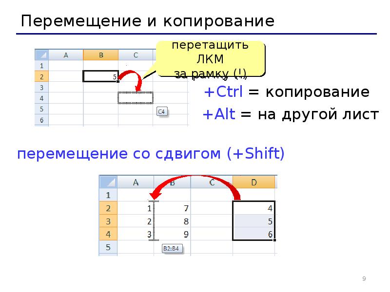 Презентация по работе в excel