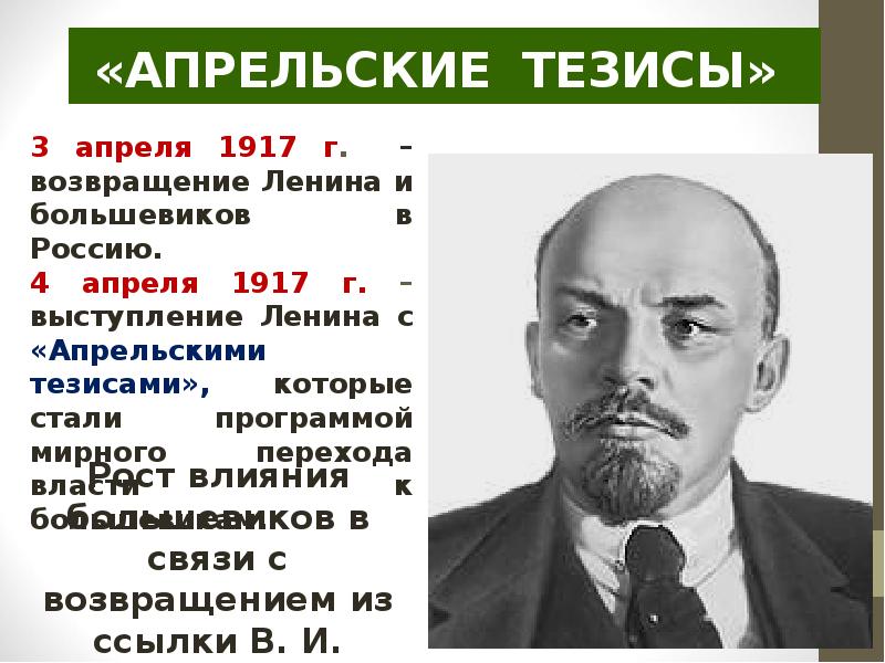 «АПРЕЛЬСКИЕ ТЕЗИСЫ»