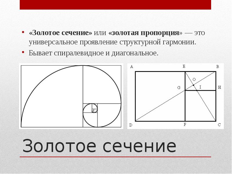 Гармония золотого сечения проект