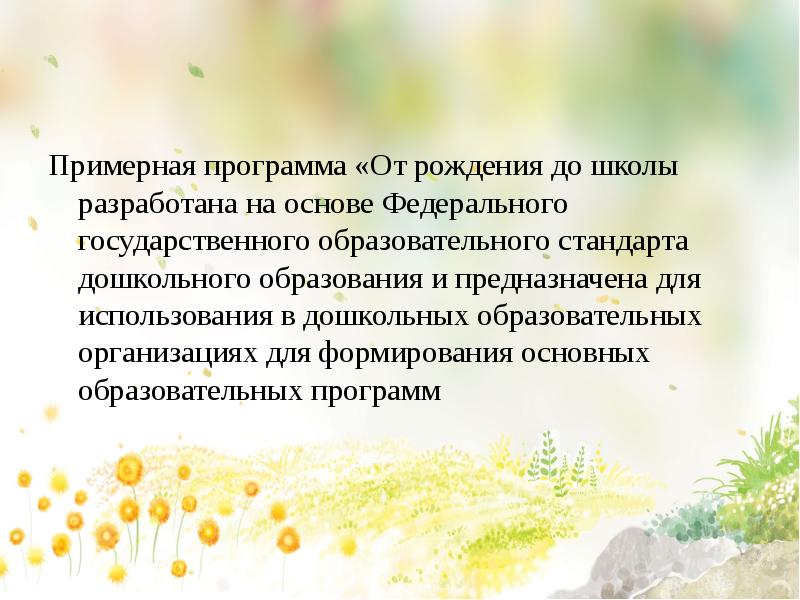 Программа от рождения до школы»