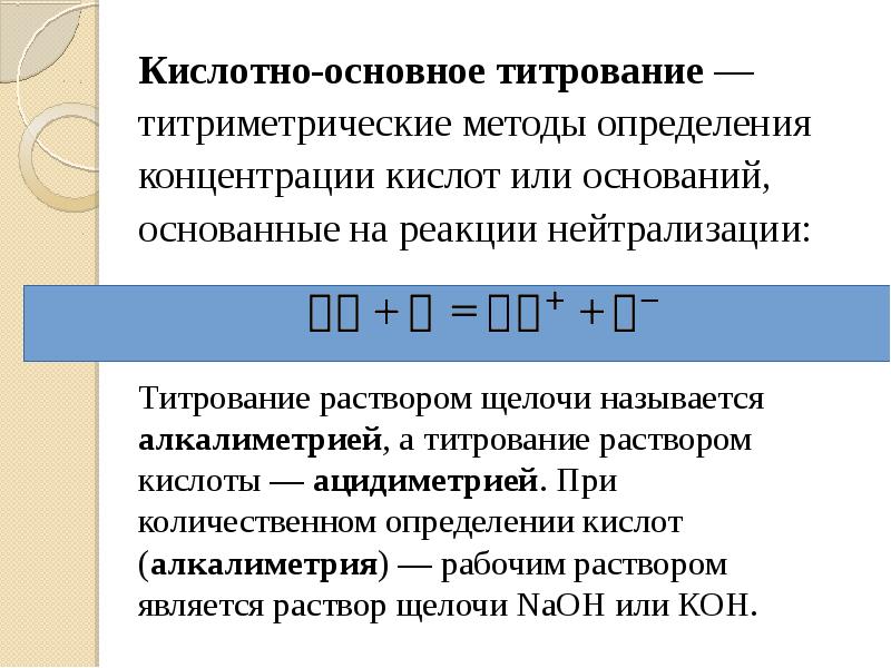 Кислотно основное титрование презентация