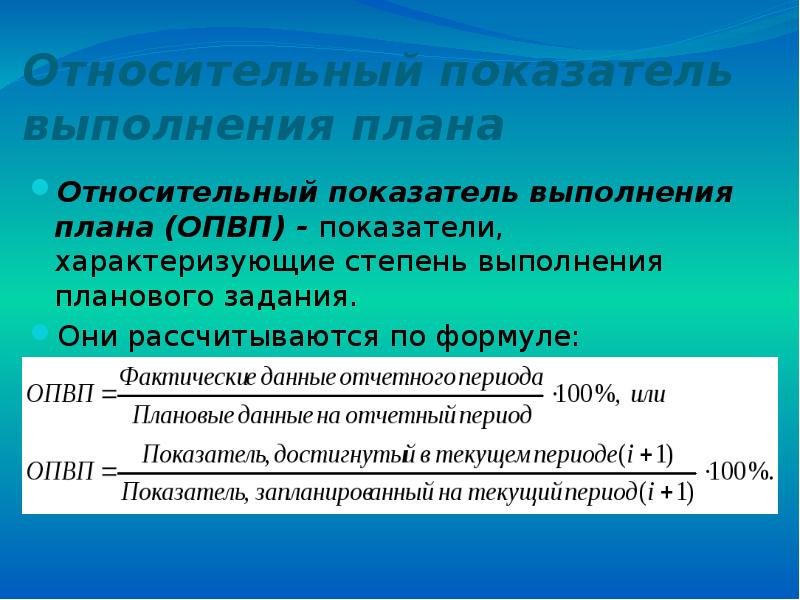 Показатели плана. Относительный показатель выполнения плана. Абсолютные и относительные показатели планового задания. Степень выполнения плана. Показатель планового задания.