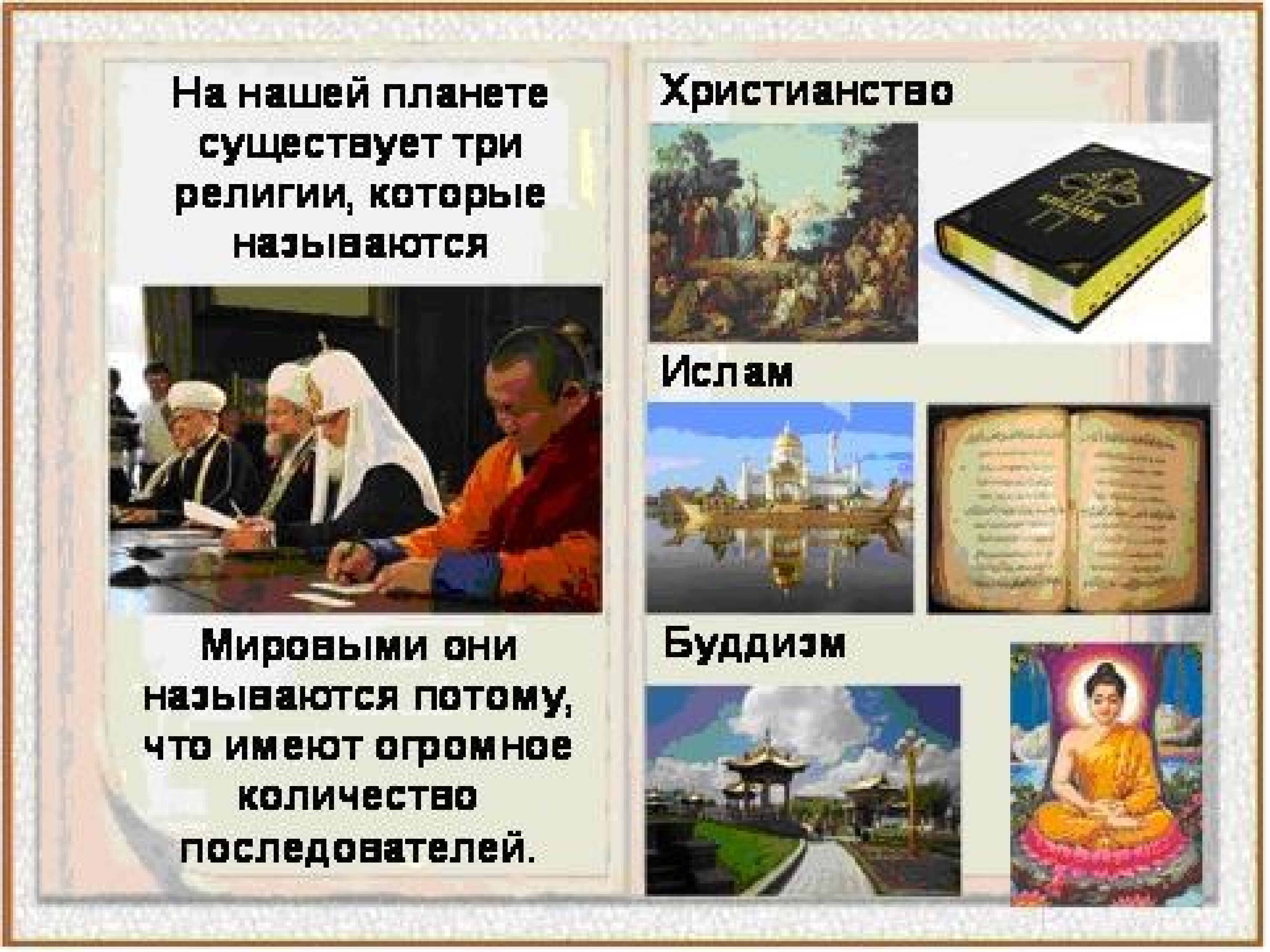 Урок религии в 4 классе. Буклет на тему мировые религии.
