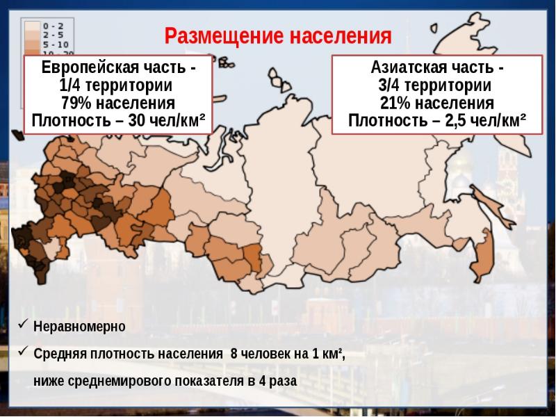 Карта россии по заселенности