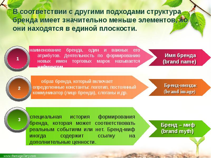 В соответствии с другими подходами структура бренда имеет значительно меньше элементов, В соответствии с другими подходами структура бренда имеет значительно меньше элементов,