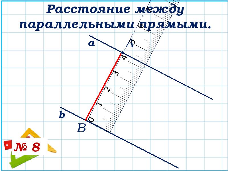 Расстояние от точки до прямой между параллельными прямыми 7 класс презентация