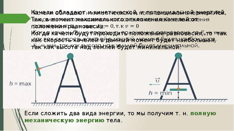 Проект на тему законы сохранения в механике и качели