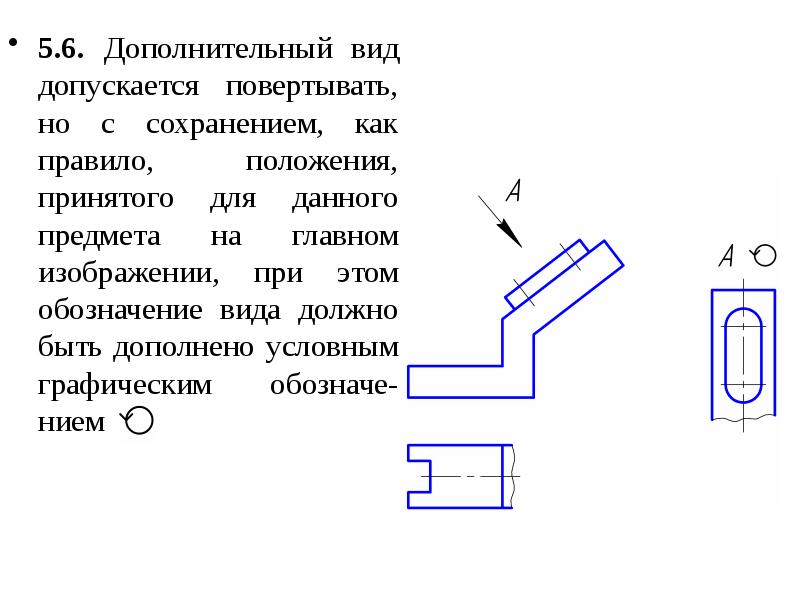 Обозначение местного вида на чертеже