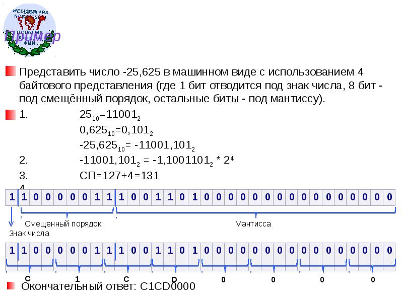 Презентация на тему представление чисел в компьютере 10 класс