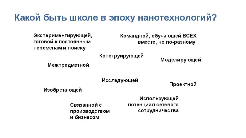 Какой быть школе в эпоху нанотехнологий?