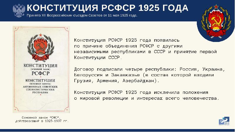 Система конституции. Правовой статус личности Конституции РСФСР 1925 года. Конституция 25 года. Конституция РСФСР 1925 этапы принятия. Конституция 25 года РСФСР.