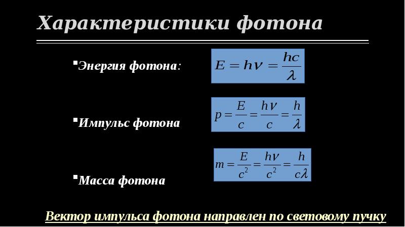 Формула планка для энергии фотона